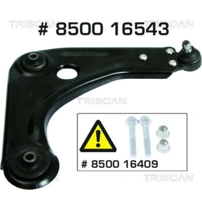 Imagem de TRISCAN 8500 16543 Braço de suspensão com articulação suspensão/guia, apoio borracha transversal