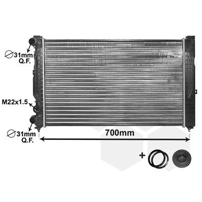 Imagem de VAN WEZEL 03002123 Radiador, arrefecimento do motor Alumínio 630 375 35 *** IR PLUS com acessórios Aletas de refrigeração unidas mecanicamente