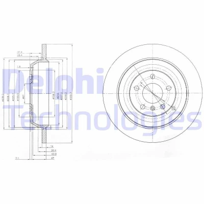 Imagem de DELPHI BG4031 Disco de travão 330 14 5 cheio oleado não tratado sem o rolamento da roda, anel sensor do ABS MERCEDES BENZ: Classe ML, R