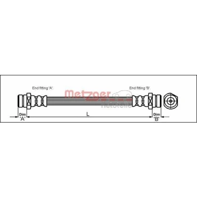 Imagem de METZGER 4113305 Mangueira de Travão 276 F10 x 1 MAZDA: 626 III Hatchback