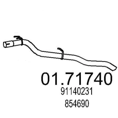 Imagem de MTS 01.71740 Tubo de escape 1170 traseira para a panela