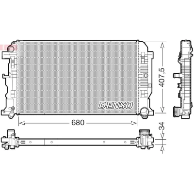 Imagem de DENSO DRM32053 Radiador, arrefecimento do motor 680mm 407mm 34mm