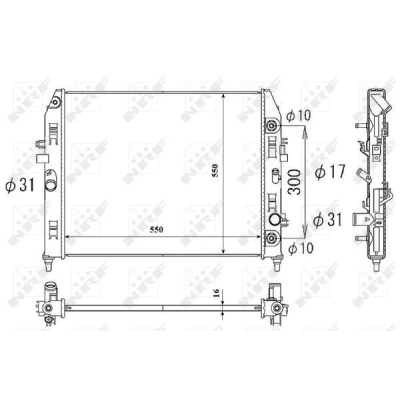 Imagem de NRF Radiador, arrefecimento do motor Alumínio 550mm 428mm 16mm Aletas de refrigeração soldadas 53851