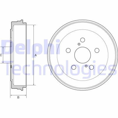Imagem de DELPHI BF536 Tambor de Travão sem anel sensor do ABS, o rolamento da roda 242