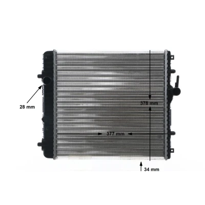 Imagem de MAHLE ORIGINAL CR 837 001S Radiador, arrefecimento do motor 377 378 34 Aletas de refrigeração unidas mecanicamente OPEL: Agila A