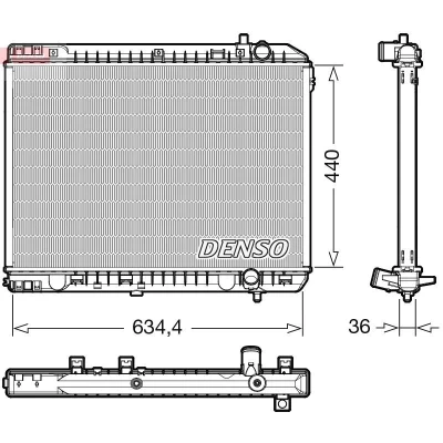 Imagem de DENSO DRM43008 Radiador, arrefecimento do motor 440mm 670mm 36mm