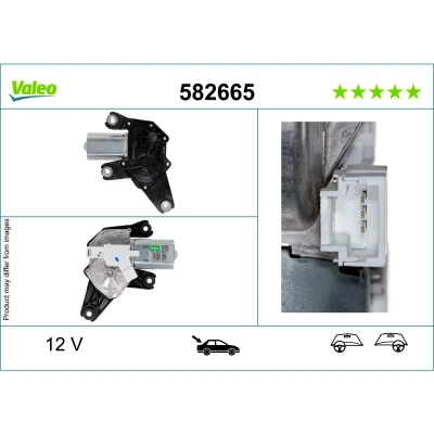 Imagem de VALEO 582665 Motor de Limpa Vidros 12 traseira para veículos volante à esquerda/direita NISSAN: MICRA 3