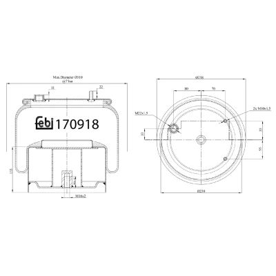 Imagem de FEBI BILSTEIN 170918 Fole, suspensão pneumática