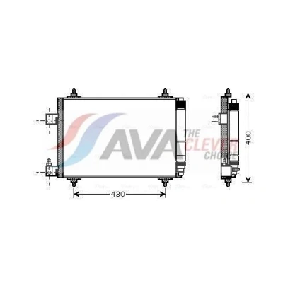 Imagem de PRASCO PEA5286D Condensador com secador 14,3 10,9 Alumínio 550 R 134a PEUGEOT: 407 SW, Sedan, CITROËN: C5 III Carrinha, 3