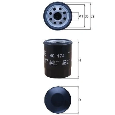 Imagem de Filtro hidráulico, caixa de velocidades automática MAHLE ORIGINAL HC 174