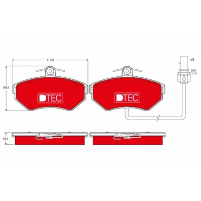 Imagem de TRW DTEC COTEC GDB1366DTE Jogo de pastilhas para travão disco incl. contacto aviso desgaste AUDI: A4 B6 Avant, B5 Sedan