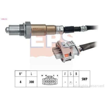 Imagem de EPS 1.998.214 Sonda lambda Made in Italy OE Equivalent com aquecimento, plana, Rosca pré lubrificada OPEL: Corsa C Hatchback, Zafira A