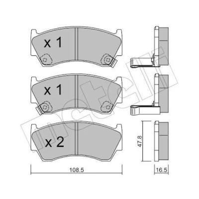 Imagem de METELLI 22 0277 0 Jogo de pastilhas para travão disco com avisador sonoro desgaste NISSAN: ALMERA 1 Hatchback,
