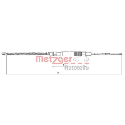 Imagem de METZGER 10.7409 Cabo de Freio Mão traseira esquerda, direita, esquerda 1582/935 Travão tambor COFLE VOLKSWAGEN: GOLF 3, 3 Variant