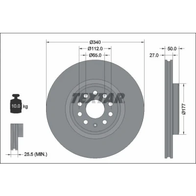 Imagem de TEXTAR 92337405 Disco de travão