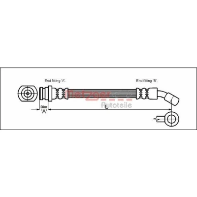 Imagem de METZGER 4110072 Mangueira de Travão 265 SUZUKI: SJ 413