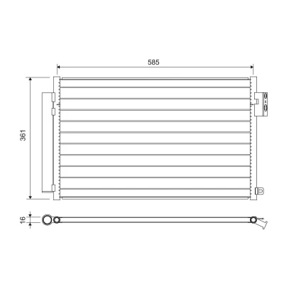Imagem de VALEO 822641 Condensador com secador Alumínio 362 FIAT: Tipo Carrinha, Hatchback
