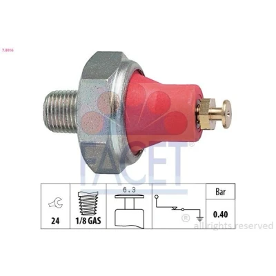 Imagem de FACET 7.0016 Sensor Pressão do Óleo 1/8 GAS Made in Italy OE Equivalent TOYOTA: HILUX 5 Pick up, Corolla VII Liftback, HIACE 2 Kasten, OPEL: Campo