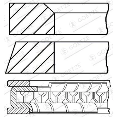 Imagem de GOETZE ENGINE 08 785506 00 Jogo de Anéis do Pistão 77,4 0,4 FIAT: Panda I Hatchback