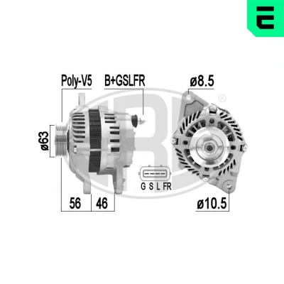 Imagem de ERA 209350A Alternador 14V 85A MITSUBISHI: Lancer 8 Limousine, COLT 6