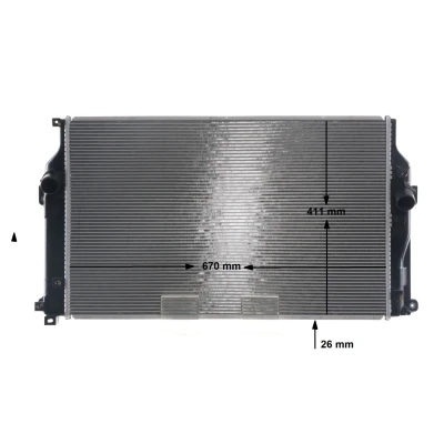 Imagem de MAHLE ORIGINAL CR 2270 000S Radiador, arrefecimento do motor 670 411 26 Aletas de refrigeração soldadas