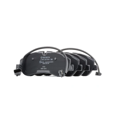 Imagem de BOSCH 0 986 494 844 Jogo de pastilhas para travão disco Baixo teor metálico incl. contacto aviso desgaste com chapa anti ruído endado,