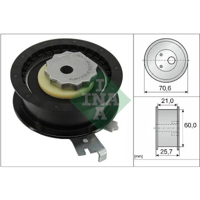 Imagem de INA 531 0882 10 Rolo tensor, correia dentada VOLKSWAGEN: Touran II, Scirocco III, SEAT: Ateca, Ibiza 4, 4 ST
