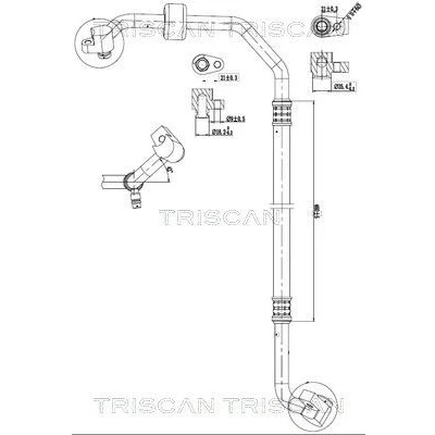 Imagem de TRISCAN 9010 16015 Conduta de alta/baixa pressão, ar condicionado do evaporador para o compressor