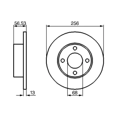 Imagem de BOSCH 0 986 478 130 Disco de travão 256 13 4 108 cheio oleado AUDI: 80 B4 Sedan