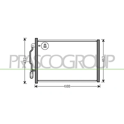 Imagem de PRASCO ME526C003 Condensador 13mm Alumínio 647mm R134a