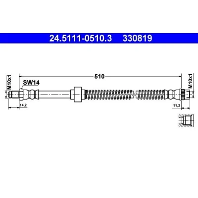 Imagem de ATE 24.5111 0510.3 Mangueira de Travão 510 M10x1