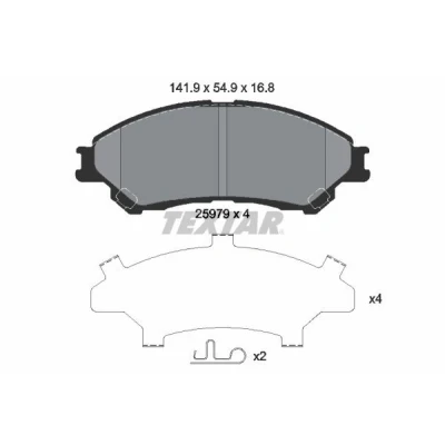 Imagem de TEXTAR 2597901 Jogo de pastilhas para travão disco com avisador sonoro desgaste acessórios SUZUKI: SX4 II S Cross
