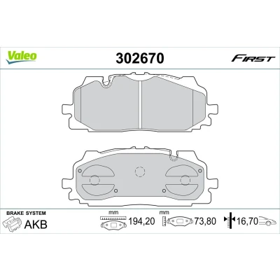 Imagem de VALEO 302670 Jogo de pastilhas para travão disco Eixo dianteiro excl. contacto aviso desgaste com chapa anti ruído AUDI: A4 B9 Avant, Q5