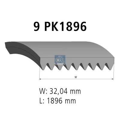 Imagem de DT Spare Parts 4.81436 Correia trapezoidal estriada 1896 9