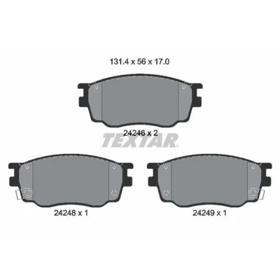 Imagem de TEXTAR 2424601 Jogo de pastilhas para travão disco com avisador sonoro desgaste MAZDA: 6 Hatchback, 323 F 6, 626 V SW