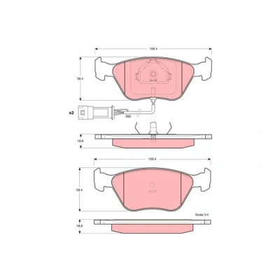 Imagem de TRW GDB1192 Jogo de pastilhas para travão disco incl. contacto aviso desgaste FORD: MONDEO 1 Kombi, Cougar Coupe, Sierra Mk2 Sedan