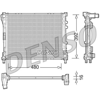 Imagem de DENSO DRM09087 Radiador, arrefecimento do motor Alumínio 480mm 392mm 16mm FIAT: Panda III Hatchback