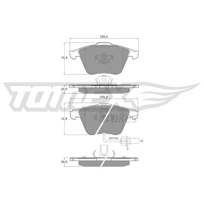Imagem de TOMEX brakes TX 14 23 Jogo de pastilhas para travão disco Eixo dianteiro incl. contacto aviso desgaste AUDI: A4 B6 Avant, Sedan