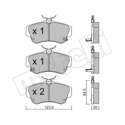 Imagem de METELLI 22 0521 0 Jogo de pastilhas para travão disco com avisador sonoro desgaste CHRYSLER: PT Cruiser Carrinha