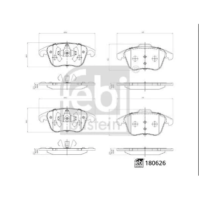 Imagem de FEBI BILSTEIN 180626 Jogo de pastilhas para travão disco Eixo dianteiro PEUGEOT: 208 I Hatchback, 207 307 Carrinha