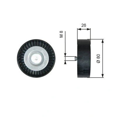Imagem de GATES T36367 Polia de Desvio FleetRunner Micro V Stretch Fit VOLVO: S60 II