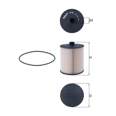 Imagem de MAHLE ORIGINAL KX 335D Filtro de Combustível Cartucho filtrante CITROËN: C5 III Carrinha, 3, C6 Sedan, PEUGEOT: 407 Coupe