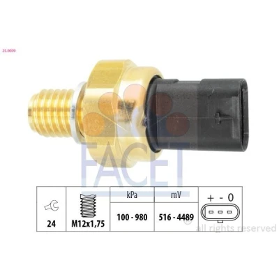 Imagem de Sensor, pressão do óleo FACET 25.0009