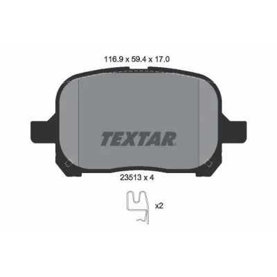 Imagem de TEXTAR 2351302 Jogo de pastilhas para travão disco com avisador sonoro desgaste TOYOTA: Previa / Estima II, Camry IV Sedan