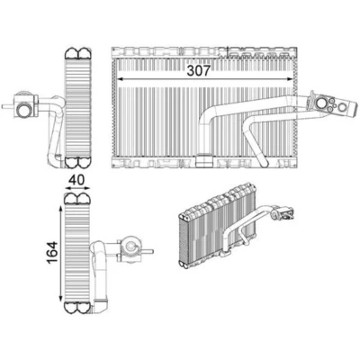 Imagem de Evaporador, ar condicionado BEHR MAHLE AE 114 000P
