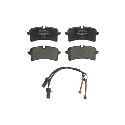 Imagem de BOSCH 0 986 494 841 Jogo de pastilhas para travão disco Baixo teor metálico incl. contacto aviso desgaste com chapa anti ruído AUDI: A8 D4