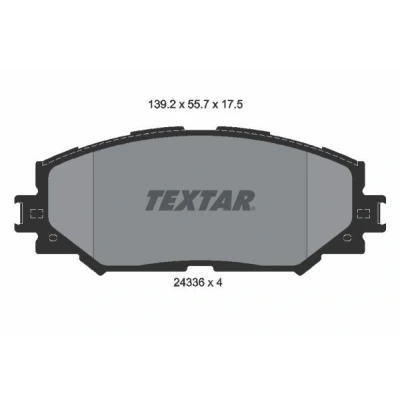 Imagem de TEXTAR 2433601 Jogo de pastilhas para travão disco não preparado indicador aviso desgaste TOYOTA: Auris Hatchback, Yaris III Hatchback