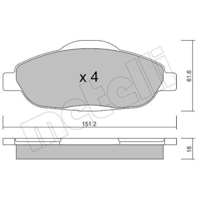 Imagem de METELLI 22 0804 0 Jogo de pastilhas para travão disco excl. contacto aviso desgaste PEUGEOT: 308 I SW, Hatchback, 3008