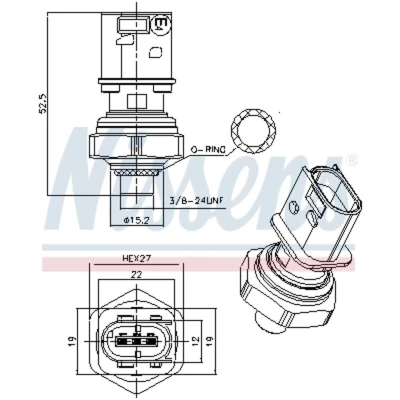 Imagem de Interruptor de pressão, ar condicionado ** FIRST FIT NISSENS 301026