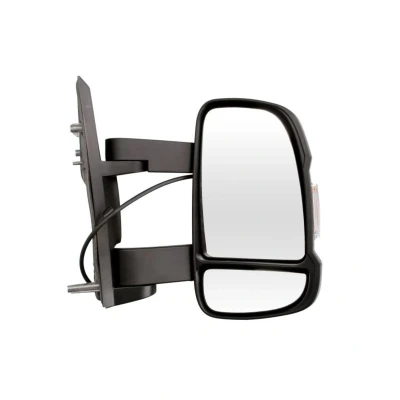 Imagem de espelho retrovisor Magneti Marelli 350315027850 à direita preto rugoso manual braço do de tamanho médio, convexo para veículo com volante es